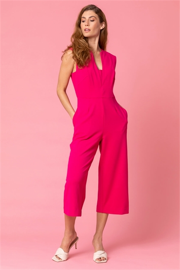 Pink Cutaway Detail Sleeveless Jumpsuit, Image 3 of 4