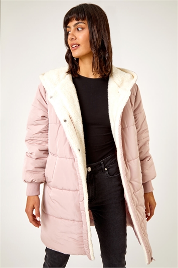 Light pink winter outlet coat