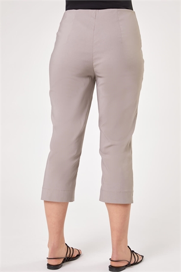 Taupe Curve Cropped Stretch Trouser, Image 2 of 4