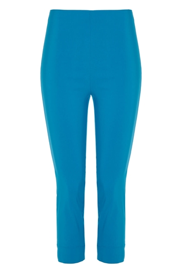 Blue Cropped Stretch Trouser, Image 4 of 4