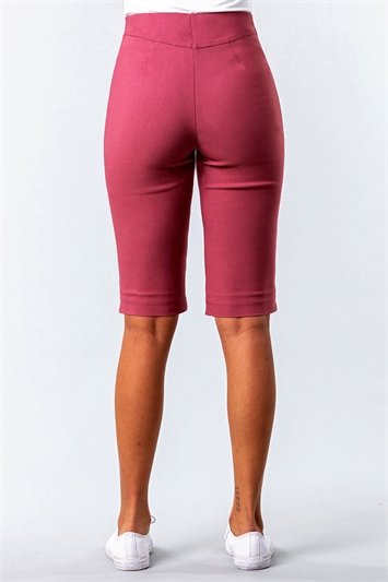 Dusky Pink Stretch Knee Length Shorts, Image 2 of 4