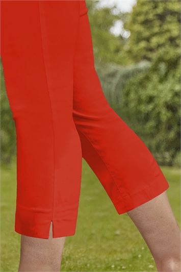 Burnt Orange Cropped Stretch Trouser, Image 1 of 5