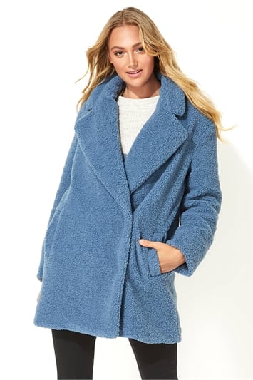 teal teddy coat