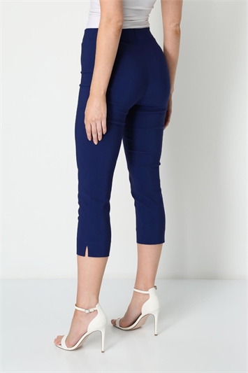 Midnight Blue Cropped Stretch Trouser, Image 3 of 4