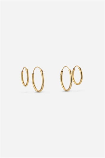 Metallic Gold Plated Sterling Silver Hoops