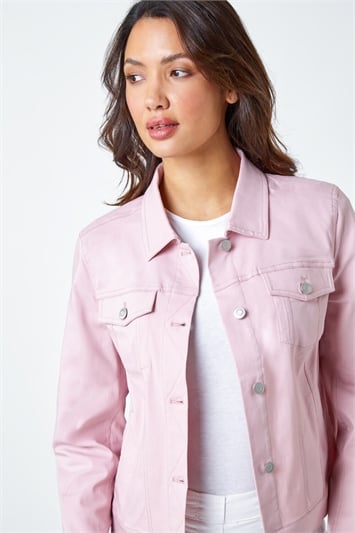 Pink Stretch Pocket Detail Jacket