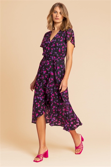 Floral Frill Detail Wrap Dressand this?