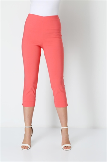 Coral Cropped Stretch Trouser