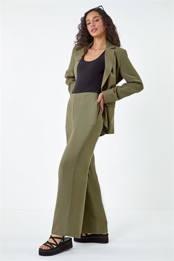 Brown Elasticated Back Tailored Trousers