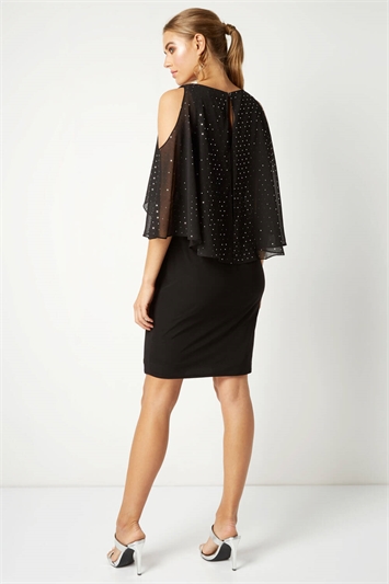 black chiffon overlay