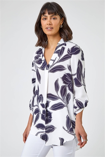 Linear Floral Print Overshirtand this?