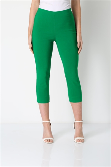 Emerald Green Cropped Stretch Trouser