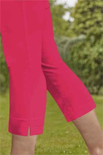 Cerise Pink Cropped Stretch Trouser, Image 3 of 4
