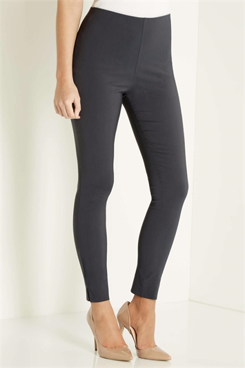 Grey Full Length Stretch Trousers