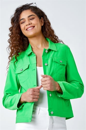 Green Stretch Pocket Detail Jacket