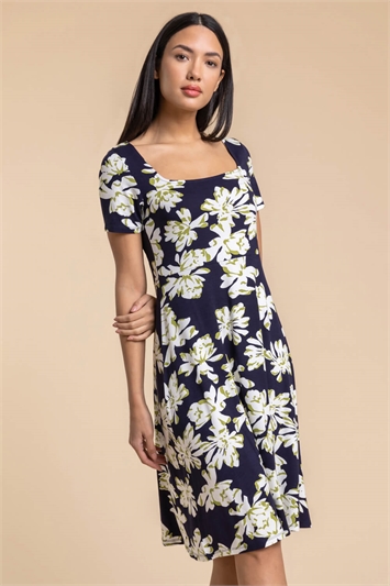 Floral Print Square Neck Dressand this?