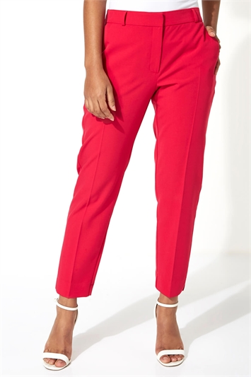 Pink Straight Leg Tapered Trousers