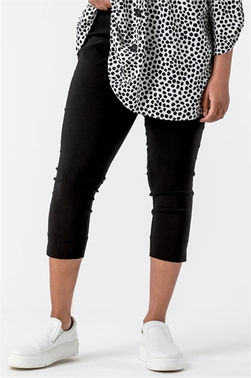 Black Curve Cropped Stretch Trouser, Image 5 of 5