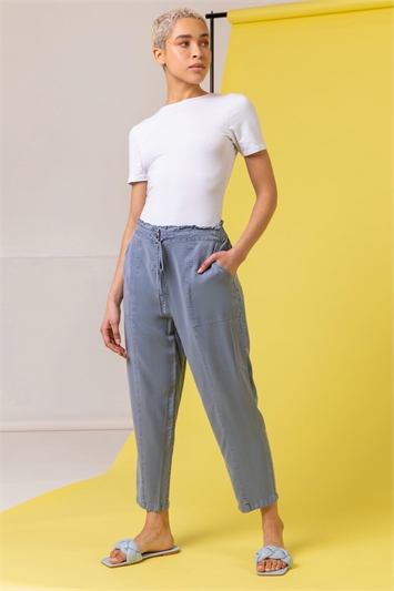 Grey Frill Detail Panel Trousers, Image 3 of 4