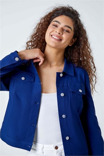 Blue Stretch Pocket Detail Jacket