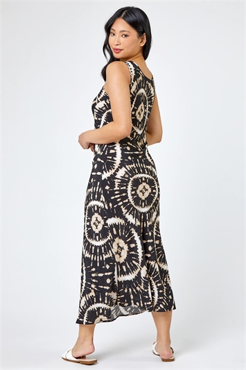 Black Petite Tie Dye Print Maxi Dress, Image 2 of 5