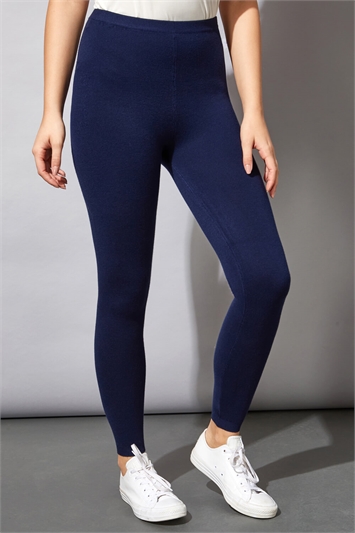 Navy Knitted Stretch Lounge Pants