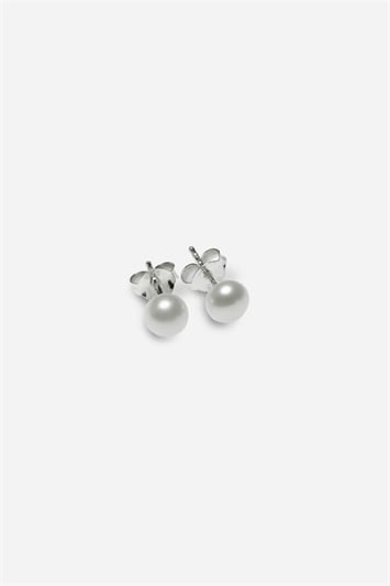 Metallic 5Mm Fresh Water Pearl Sterling Silver Stud Earring