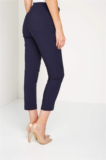 Navy 3/4 Length Stretch Trouser, Image 2 of 4