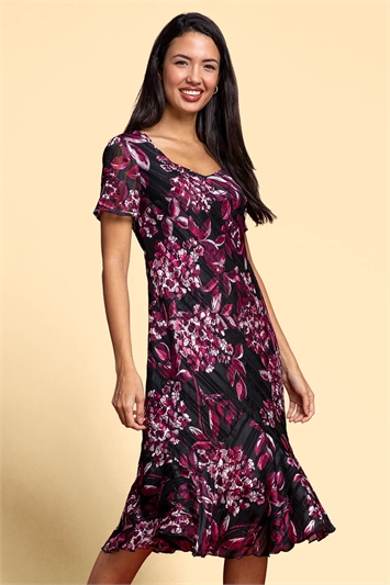 Port Floral Shimmer Fit & Flare Dress