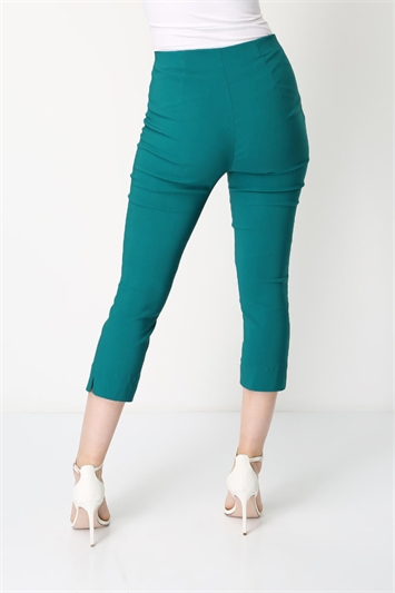 Jade Green Cropped Stretch Trouser, Image 2 of 4