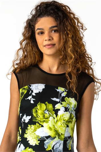 Lemon Floral Print Fit And Flare Dress, Image 5 of 5