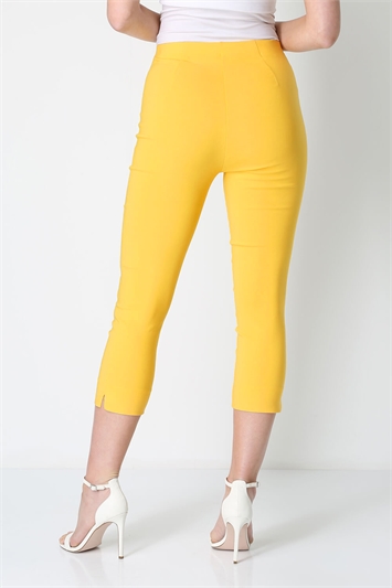 Yellow Cropped Stretch Trouser, Image 2 of 4