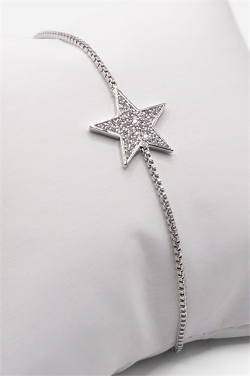 Silver Adjustable Star Friendship Bracelet