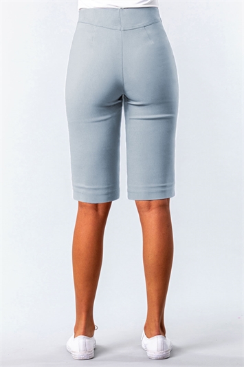 Grey Knee Length Stretch Shorts, Image 2 of 4