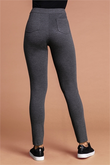 Grey Zip Detail Stretch Trouser, Image 2 of 4