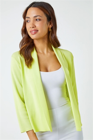 Green Cropped Knitted Shrug