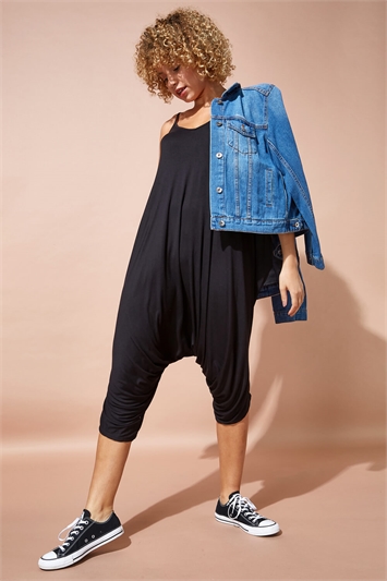 Cropped V-Neck Hareem Jumpsuit