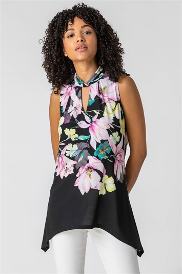 Twist Neck Floral Print Topand this?