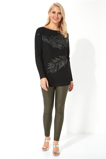 Black Feather Batwing Jumper 