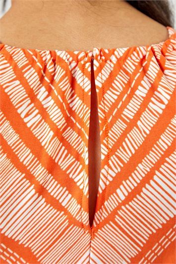 Orange Boho Print Halterneck Maxi Dress, Image 5 of 5