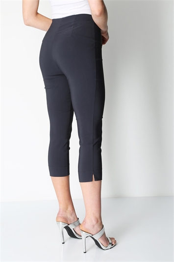 Dark Grey Cropped Stretch Trouser, Image 2 of 4
