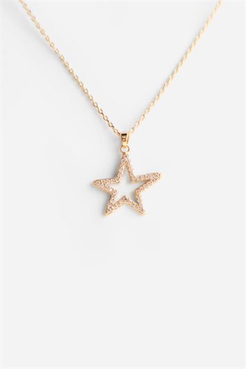 Metallic Cubic Zirconia Star Necklace
