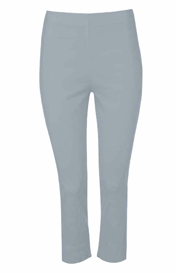 Grey Curve Cropped Stretch Trouser, Image 5 of 5