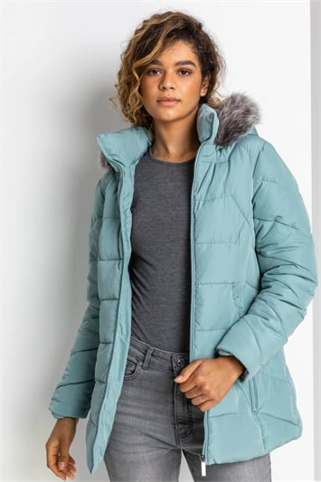 Women S Padded Coats Ladies Quilted, Grey Padded Winter Coat Womens