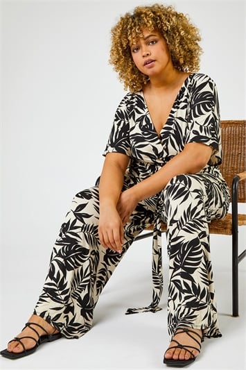 Curve Tropical Print Jumpsuit and this?