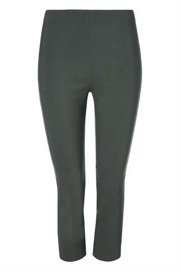 Bottle Green Cropped Stretch Trouser, Image 4 of 4