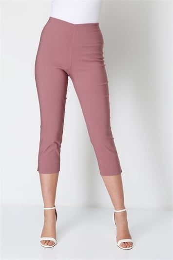 Dusky Pink Cropped Stretch Trouser, Image 1 of 4
