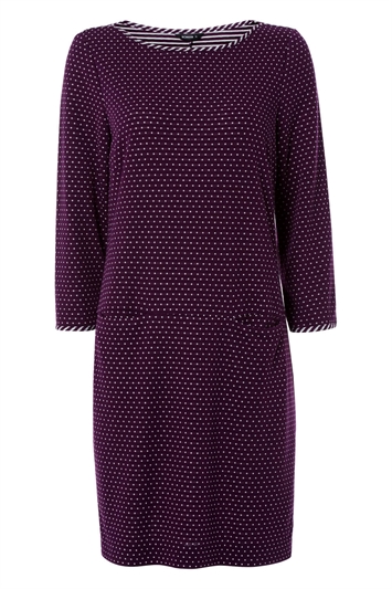 Spot Pocket Detail Dress in Purple - Roman Originals UK