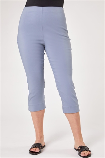 Grey Curve Cropped Stretch Trouser, Image 2 of 5