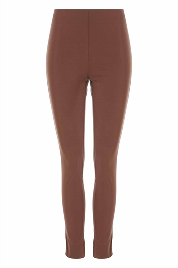 Brown Full Length Stretch Trousers, Image 5 of 5